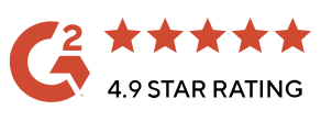 Google logo with a five-star rating accompanied by the words '4.9 star rating'.